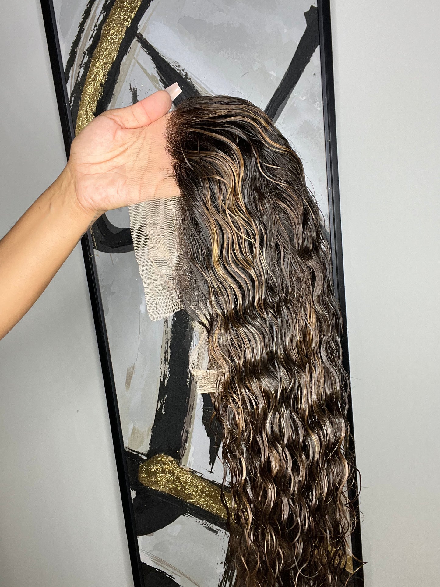 Highlight lace front wig 18 inch Ready to Ship