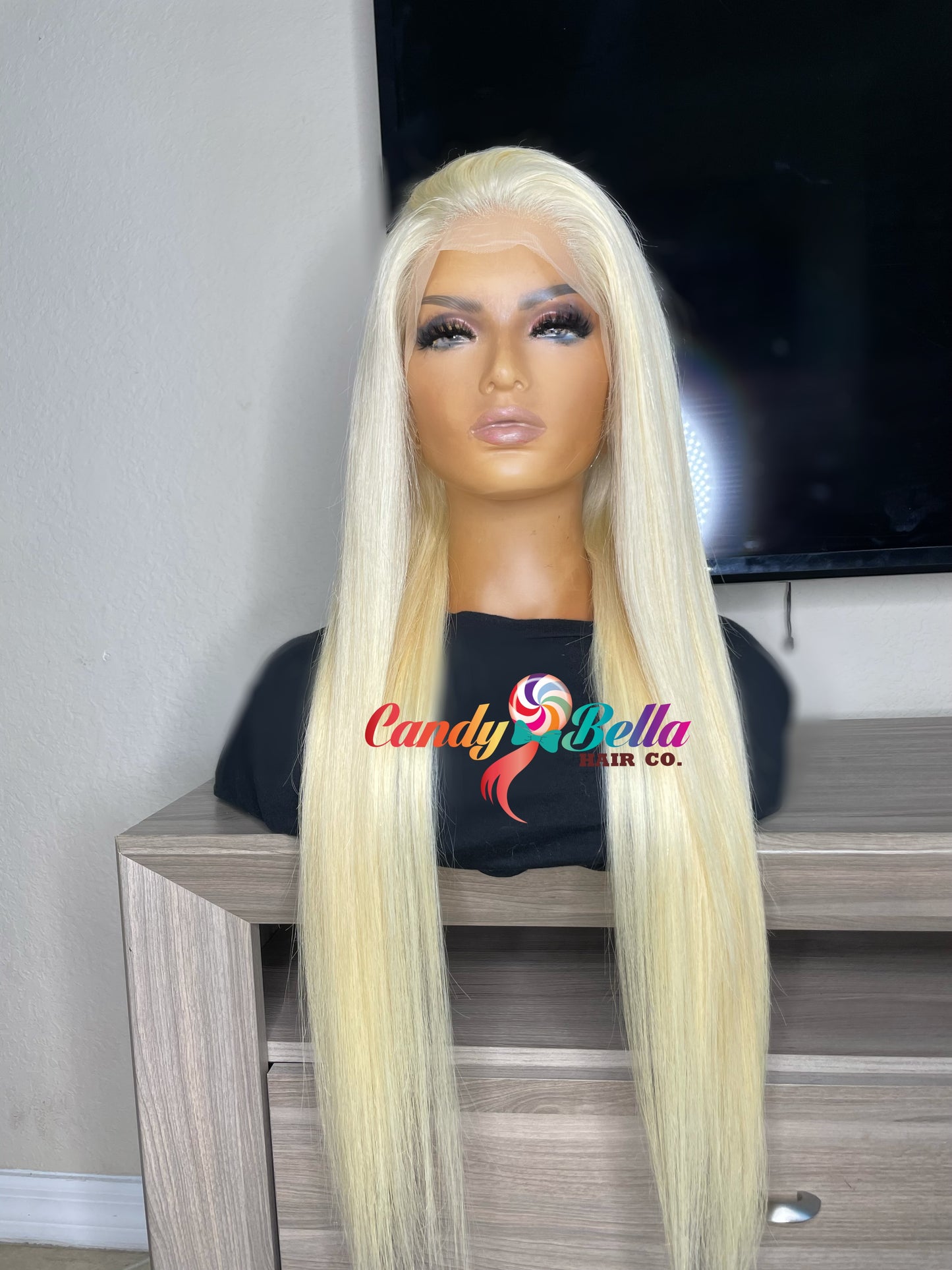 Platinum Blonde Straight Lace Front Wig